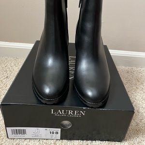 New without tags Ralph Lauren Wedge Heel Boots in a size 10B, color Black.